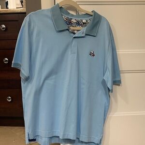 Robert Graham Sky Blue Polo with Skull Detail